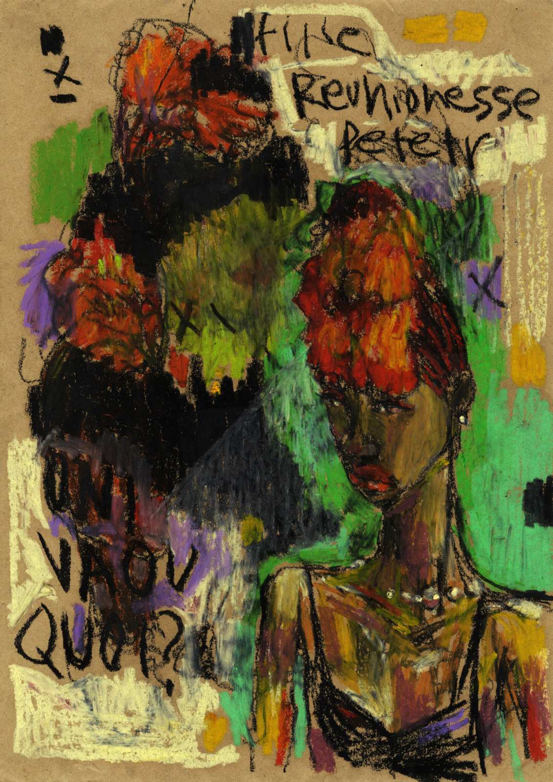 Fille Reunionnaise, oil pastel on paper, 30 x 40 cm, 2016