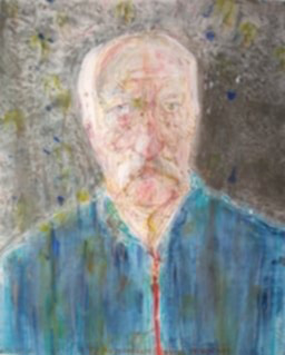 Chronis Botsoglou, Self portrait, Watercolor on Paper, 43 x 33 cm, 2010