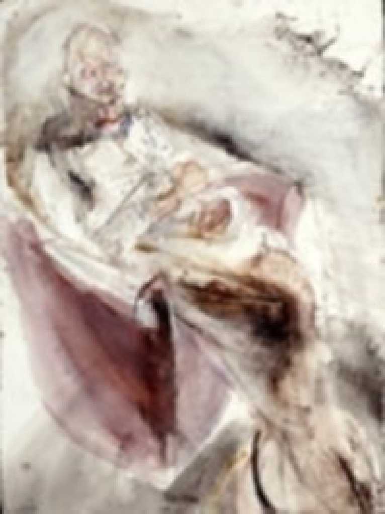 Chronis Botsoglou, Mother, Watercolor on Paper, 77 x 57 cm, 1985