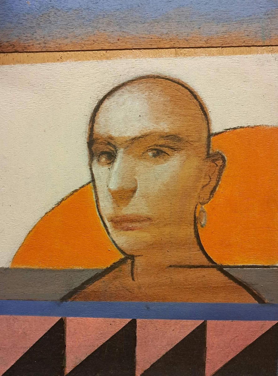 Michalis Manousakis, Untitled, Acrylics and Charcoal on Wood, 40 x 30 cm, 2025