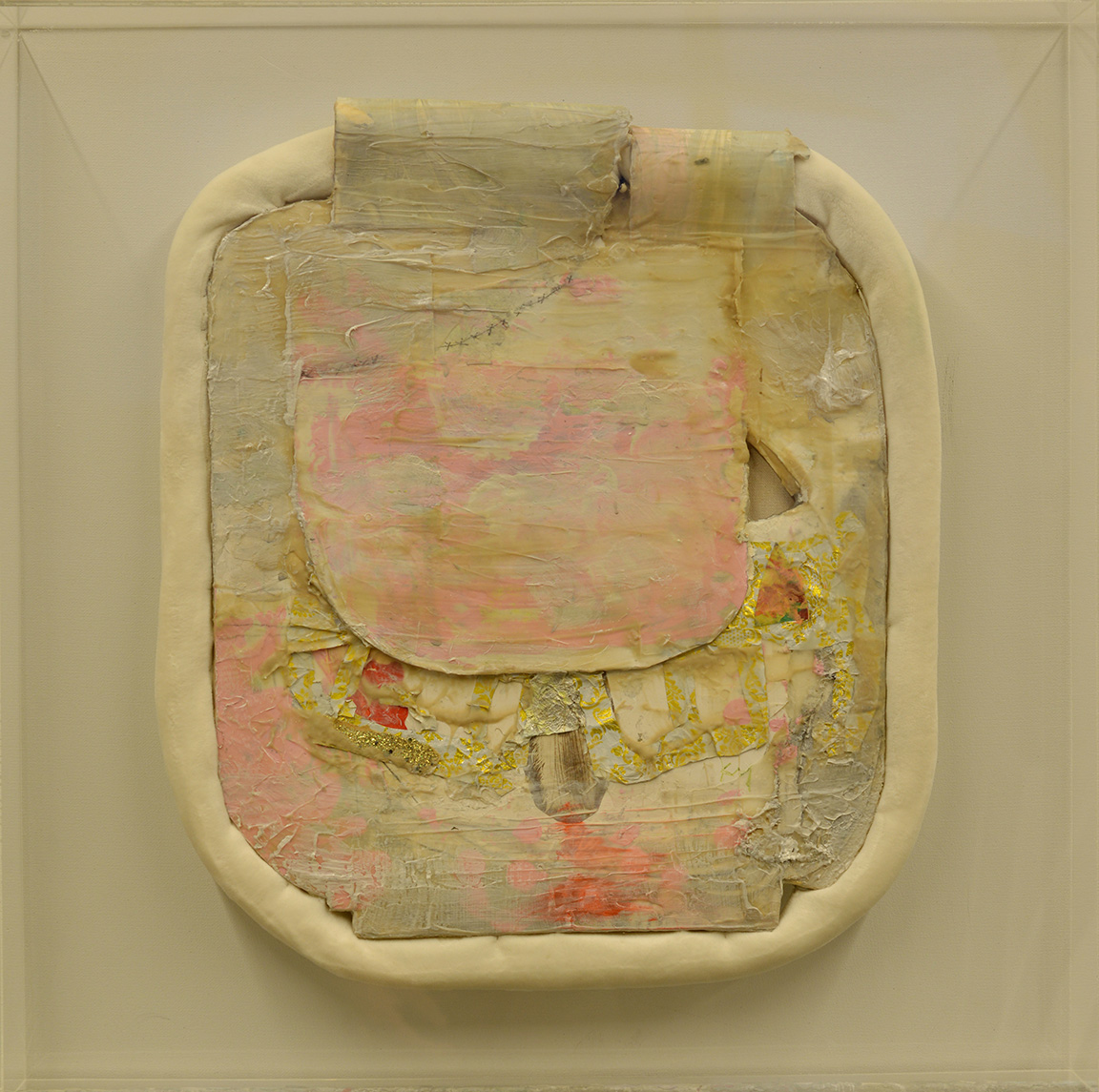In a vague and primitive way 2, acrylics, tissue, paper, 58 x 58 cm, 2024