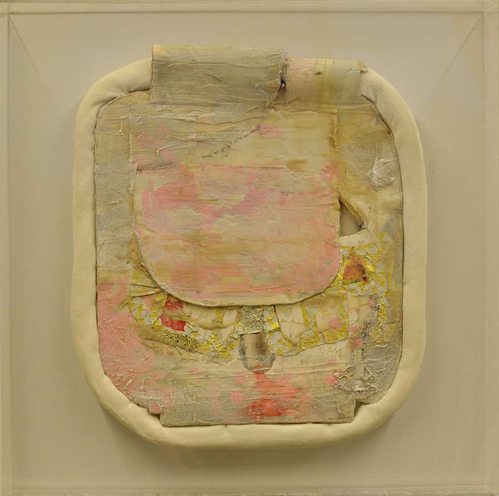 In a vague and primitive way 2, acrylics, tissue, paper, 58 x 58 cm, 2024